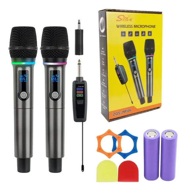 Micrófono Dual Inalámbrico De Mano Para Karaoke
